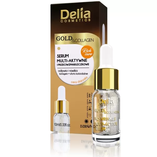 Delia Gold & collagen élénkítő arcszérum a ráncok ellen 10 ml