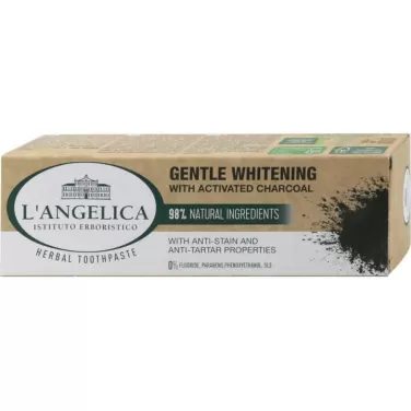 Langelica herbal fogkrém gentle whitening aktív szén 75 ml